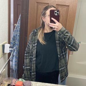Mossimo Supply Co. Black and Gray Plaid Shirt